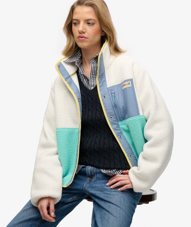 Colour Block Fleece Jacket Image 2