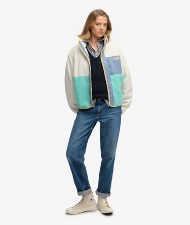 Colour Block Fleece Jacket Image 3