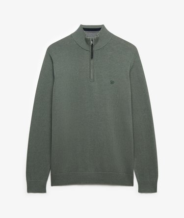 Essentials Cotton Half Zip Jumper Image 6