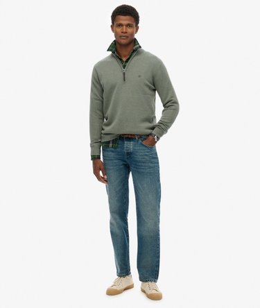 Essentials Cotton Half Zip Jumper Image 3