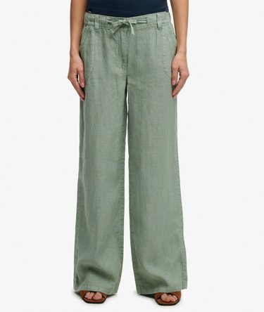 Linen Low Rise Pants Image 3
