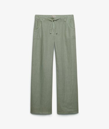 Linen Low Rise Pants Image 8