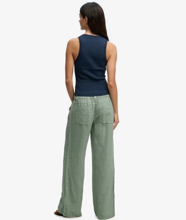 Linen Low Rise Pants Image 6