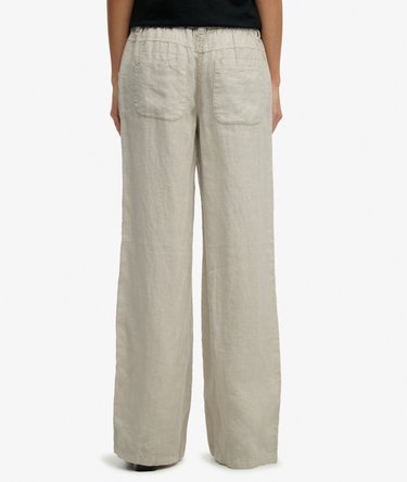 Linen Low Rise Pants Image 4