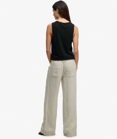 Linen Low Rise Pants Image 6