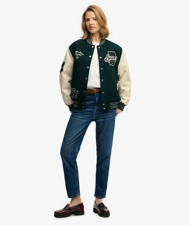 Giacca bomber con applicazioni Varsity Image 3