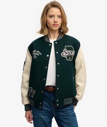 Giacca bomber con applicazioni Varsity Image 1
