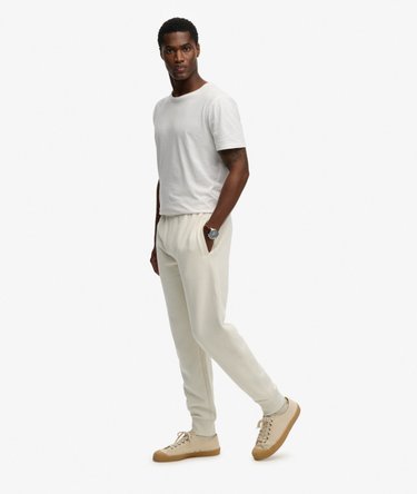 Essential Logo Half Brushed Joggers Image 3