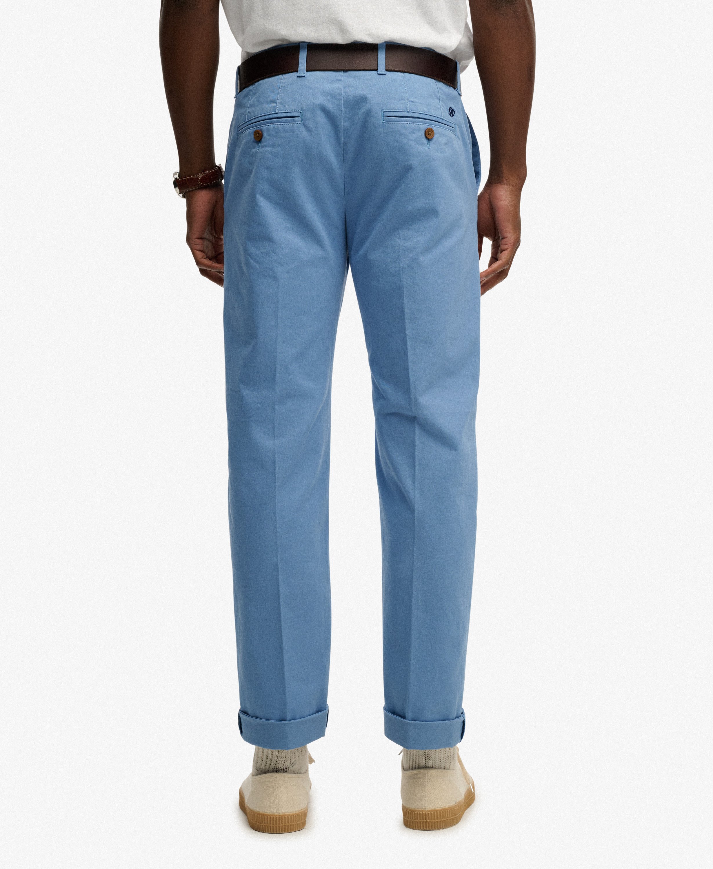 mens Premium Regular Chinos in WASHED BLUE | Superdry US