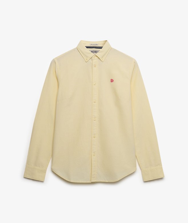 womens Slim Oxford Button Down Long Sleeve Shirt in PASTEL YELLOW |  Superdry US