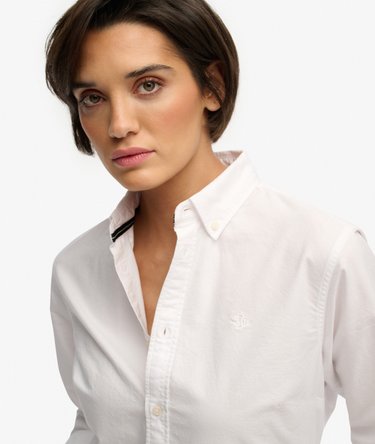 Slim Oxford Skjorta med Kn&auml;ppning Image 4