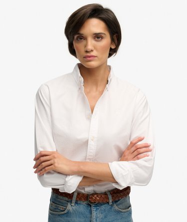 Slim Oxford Skjorta med Kn&auml;ppning Image 1