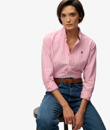 Slim Oxford Skjorta med Kn&auml;ppning Image 1