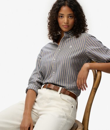 Slim Oxford Skjorta med Kn&auml;ppning Image 1