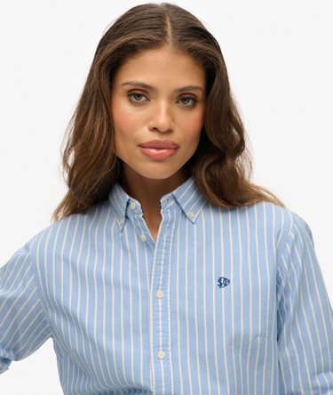 Slim Oxford Skjorta med Kn&auml;ppning Image 4