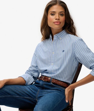 Slim Oxford Skjorta med Kn&auml;ppning Image 2