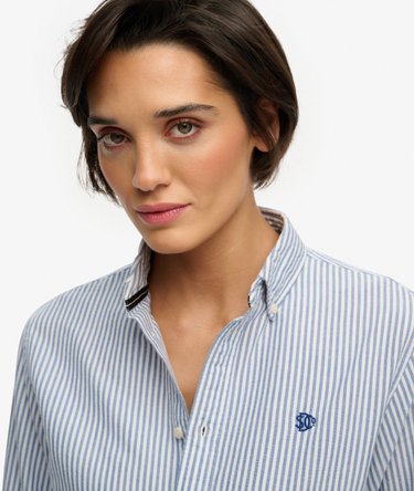 Slim Oxford Skjorta med Kn&auml;ppning Image 4