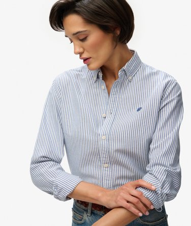 Slim Oxford Skjorta med Kn&auml;ppning Image 1