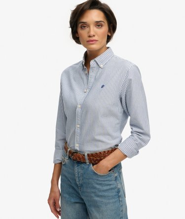 Slim Oxford Skjorta med Kn&auml;ppning Image 2