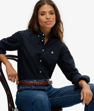 Slim Oxford Button Down Overhemd met Lange Mouwen Image 1