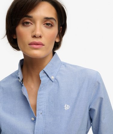 Slim Oxford Skjorta med Kn&auml;ppning Image 4