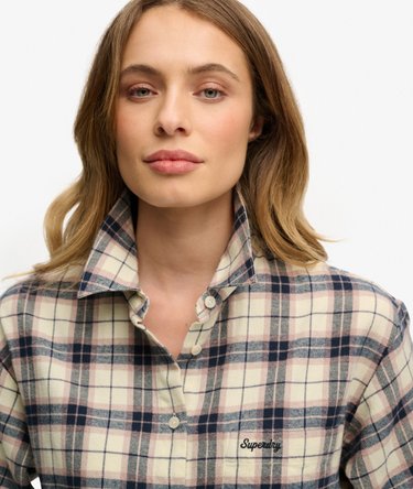 Check Flannel Relaxed Shirt Image 4