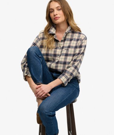 Check Flannel Relaxed Shirt Image 2