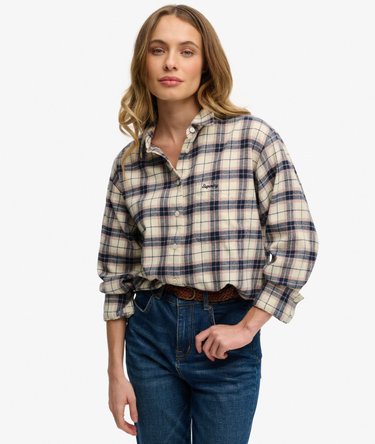 Check Flannel Relaxed Shirt Image 1