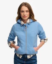Felpa mezza spazzolata con cappuccio e zip con logo Essential
