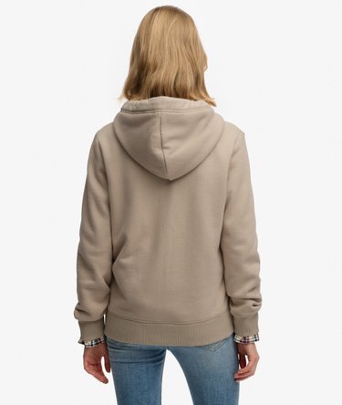 Essential Logo Zip Hoodie Half Brushed Image 5