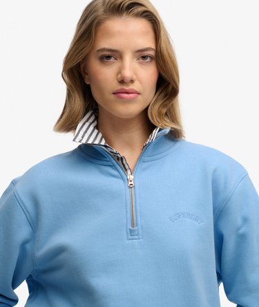 Essential Logo Stickerei Pullover mit Rei&szlig;verschluss Image 4