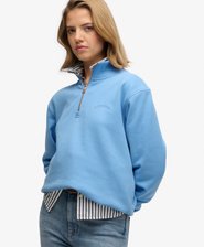 Essential Logo Stickerei Pullover mit Rei&szlig;verschluss