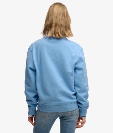 Essential Logo Stickerei Pullover mit Rei&szlig;verschluss Image 5