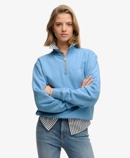 Essential Logo Stickerei Pullover mit Rei&szlig;verschluss