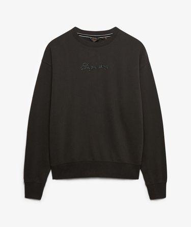 Script Brand Loose Crew Sweatshirt Image 7