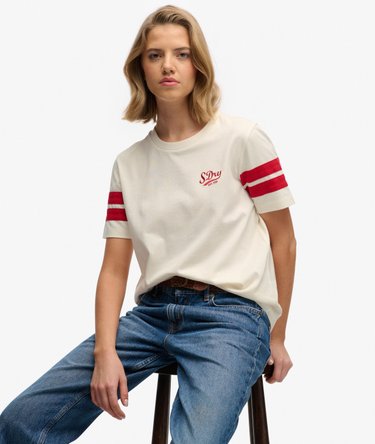 Varsity Stripe Script T-Shirt Image 2