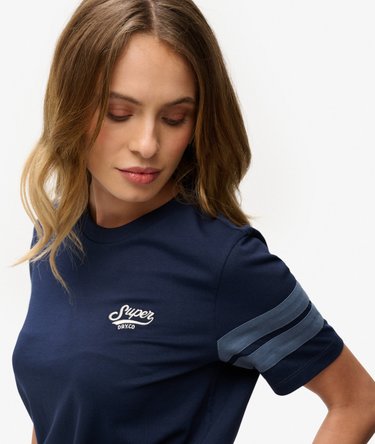 Varsity Stripe Script T-Shirt Image 1