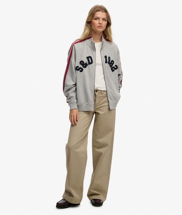 Chaqueta de ch&aacute;ndal holgada con cremallera Athletic Essentials Image 3