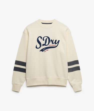 Varsity Script Loose Crew Sweatshirt Image 6