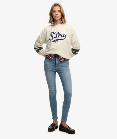 Varsity Script Loose Crew Sweatshirt Image 3
