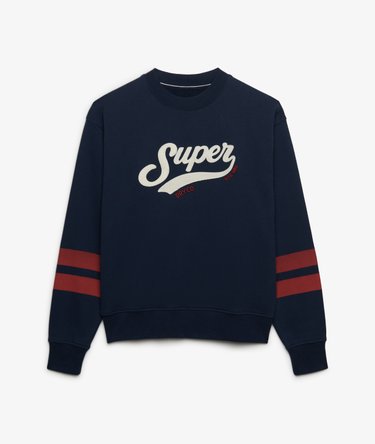 Varsity Script Loose Crew Sweatshirt Image 7
