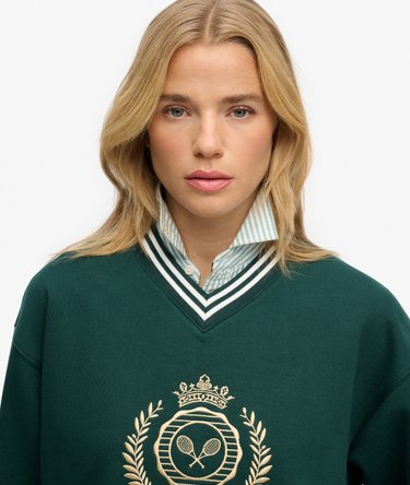 Country Club Loose V-Neck Sweatshirt Image 4
