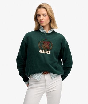 Crest Loose Crew Sweatshirt Image 1