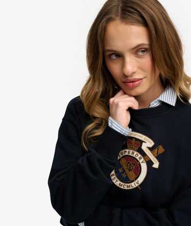 Crest Loose Crew Sweatshirt Image 2
