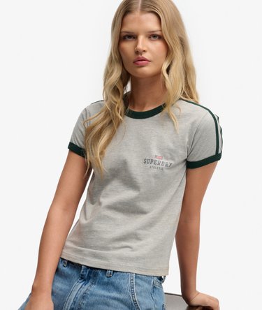 Kuvioitu kontrastireunainen Athletic Essentials-t-paita Image 1