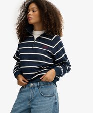 Sweatshirt Demi-Zip Athletic Essentials &agrave; Rayures