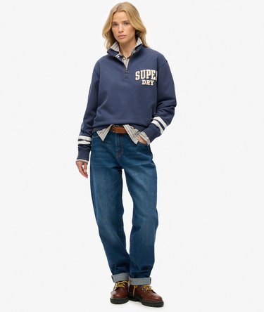 Athletic Essentials Applique Sweatshirt med Halvlynl&aring;s Image 3