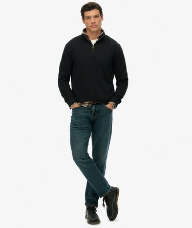 Maglione a coste con mezza zip Image 3