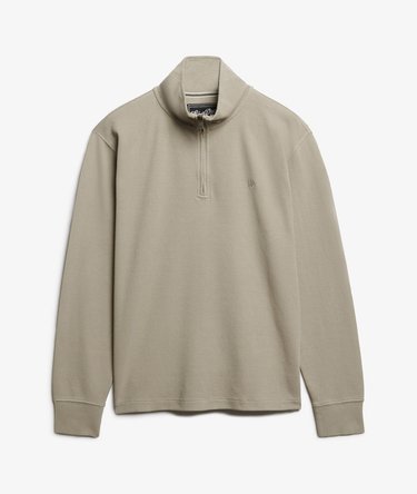 Maglione a coste con mezza zip Image 1