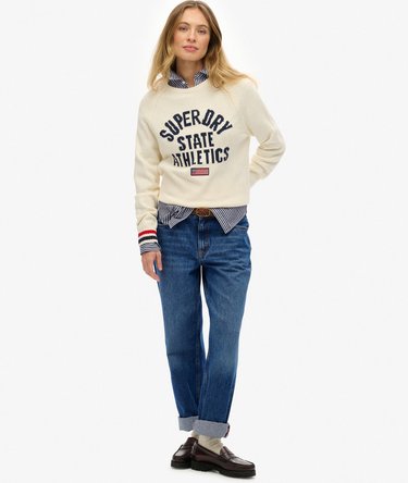 Slouchy Intarsia Graphic Knitted Jumper Image 3